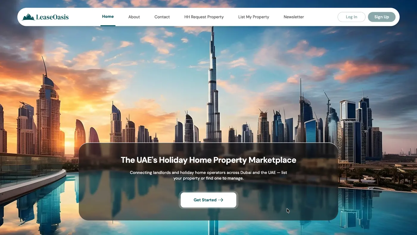LeaseOasis homepage screenshot