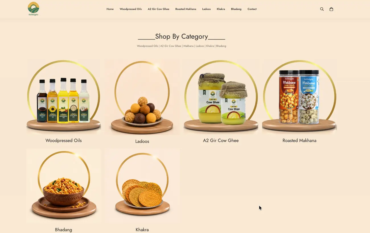 SolDelights Shop by Category page